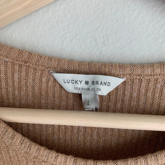 Lucky Brand Ribbed Ruffle Long Sleeve Shirt - Picture 6 of 7